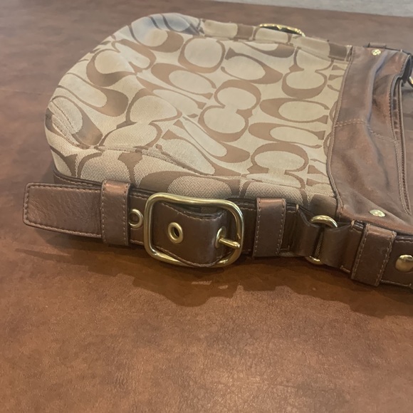 Coach monogram sachel hobo shoulder handbag - Picture 6 of 12